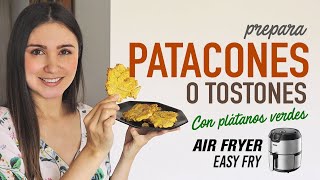 Cómo hacer PATACONES o TOSTONES de Plátano Verde en la AirFryer  Receta Fácil y Rápida [upl. by Nika]