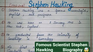 Stephen Hawking  Famous Scientist Stephen Hawking Biography  Ten Lines On Stephen Hawking [upl. by Ajiak77]