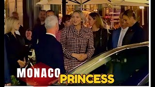 PRINCESS OF MONACO CHARLENE VISITED CAFE DE PARIS  LUXURY LIFESTYLE amp BEST CARS [upl. by Hiroshi]