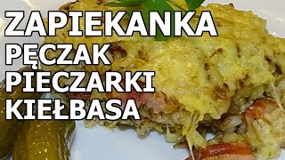 Zapiekanka Pęczak Pieczarki i Kiełbasa [upl. by Aneeras]