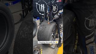 NASCAR tires getting cleaned by fire 🤯🔥 [upl. by Fritzsche]