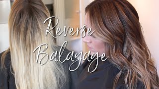 REVERSE BALAYAGE  HOW TO CONVERT ALL OVER BLONDE TO NATURAL BALAYAGE [upl. by Assyla310]