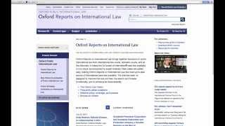 How to Use Oxford Reports on International Law [upl. by Bibeau]