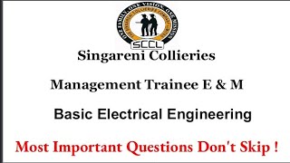 Singareni Jobs Model QuestionsBasic Electrical Engineering  Management Trainee E amp M  VidyaTv3 [upl. by Urissa]