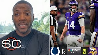 ESPN reacts to Vikings overcome slow start beat Colts 2113 despite Sam Darnolds poor performance [upl. by Marb]