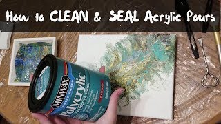 How to Clean amp Seal Acrylic Pours both on Canvas amp Wood [upl. by Namia879]