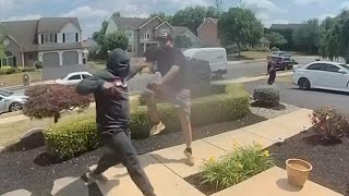 Two scumbags Police vow to track down dueling porch pirates in Pennsylvania [upl. by Airetahs]