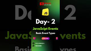 JavaScript Events  Basic Event types [upl. by Naasah]