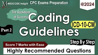 ICD10CM Specific Coding guidelines questions for CPC exam Part 2 [upl. by Fiske]