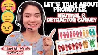 PROMOTER DETRACTOR AND NEUTRAL SURVEYS IN CALL CENTER INDUSTRY  TIPS TO GET CSAT AND AVOID DSAT ✨ [upl. by Aicirtel]