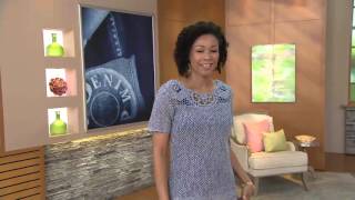 Denim amp Co Marled Crochet Short Sleeve Sweater with Scoopneck on QVC [upl. by Elagibba]