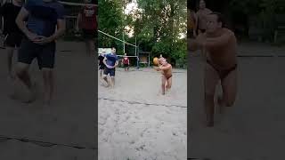 Beach volleyball sliding ball block [upl. by Boesch]