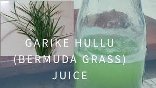 Garike Hullu  Bermuda Grass Juice  Healthy Juice  ಗರಿಕೆ ಹುಲ್ಲು ಜ್ಯೂಸ್ [upl. by Anaer]