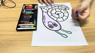 Hello everyone this is the picture I colored a picture of a cute snail [upl. by Poore]