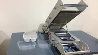 Seladora embalagens de comida a mais versátil do mercadocongelados deliveryTray sealer machine [upl. by Stoffel726]