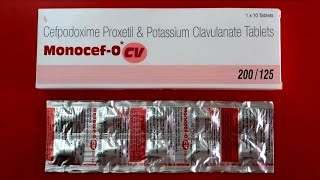 Monocef O CV 200125 tablet usesCefpodoxime amp Clavulanic acidMonocef O CV Dosage Side effect [upl. by Hardigg536]