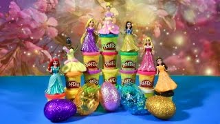 7 Disney Princess MagiClip Princesas Magic Clip Learn to Make Edible Candy Playdough Easter Play Doh [upl. by Milton735]