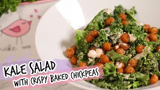 Tasty Kale Salad with Crunchy Baked Chickpeas  Vegan Recipe [upl. by Pazit]