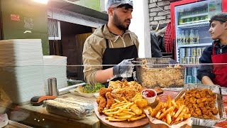 incredible delicious IRAN STREET FOOD  Persian Fried chicken and fries 500 by a day [upl. by Eyahc614]