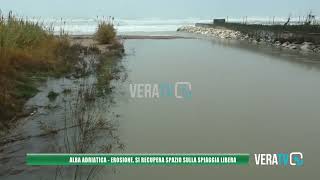 Alba Adriatica  Erosione si recupera spazio sulla spiaggia libera [upl. by Huxham]