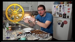 Whats For Dinner Slow Cooker Carnitas [upl. by Nosnorb]