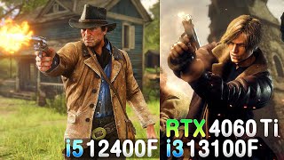 INTEL i3 13100F VS i5 12400F  RTX 4060 Ti 8GB  5 GAMES BENCHMARK ULTRA RTX ON 1080P 2023 [upl. by Alac824]