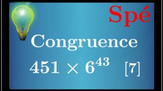 Congruence  spé maths  arithmétique  Déterminer un reste à laide des congruences [upl. by Neeka]