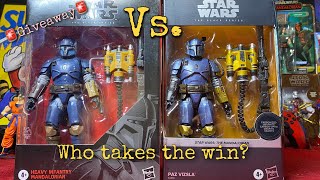 Star Wars The Black Series Carbonized Paz Vizsla Vs Heavy Infantry Mandalorian Comparison Review [upl. by Holly-Anne846]