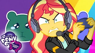 quotMy Little Pony Equestria Girls  Fluttershy VS Sunset🎮👾  MLP EG Episodes  45 Minute Special ✨ [upl. by Yretsym]