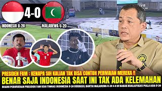 🔴MUSTAHIL amp TERKEJUT  Presiden FAM Sampai NGOMONG GINI Usai Timnas U20 Bantai Maladewa U20 40 [upl. by Burr]