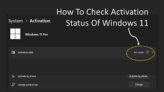 Check Activation Status In Windows 11 [upl. by Tenaej]