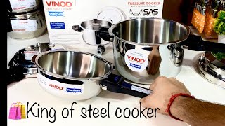 Vinod Triply Steel Cooker  Vinod Platinum Triply Steel cooker amp Vinod Pressure Pan  Healthy cooker [upl. by Anivel]