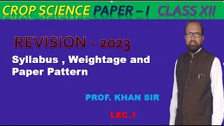 Crop Science Syllabus Weightage And Paper Pattern [upl. by Linnette774]