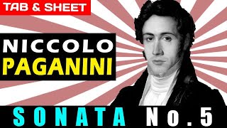 TABSheet Sonata No 5 by Niccolo Paganini PDF  Guitar Pro  MIDI [upl. by Cobb]