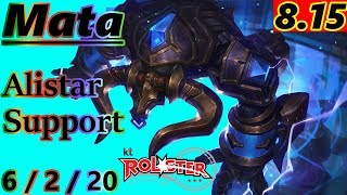 Mata as Alistar Support  S8 Patch 815  KR Challenger  Full Gameplay [upl. by Marsden]