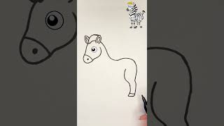 How to Draw a Cute Zebra Easy and Fun [upl. by Bick]