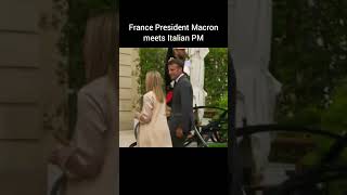 France President Emmanuel Macron meets Italian Pm Meloni meloni macron short [upl. by Ellerad]