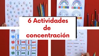 6 ACTIVIDADES PARA TRABAJAR ATENCIÓN Y CONCENTRACIÓN [upl. by Hanej]