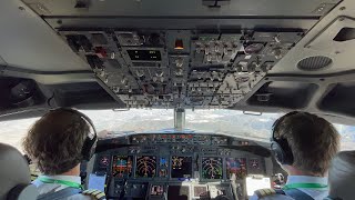 Transavia 737 Cockpit landing Malaga [upl. by Nnylarej]