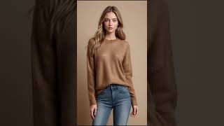 Burnt Sienna Pullover with Light Wash Skinny Jeans fashion stylebook fashionlookbook [upl. by Novrej]