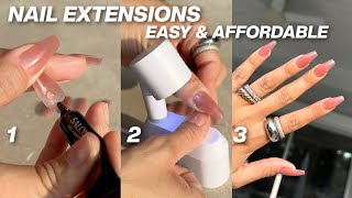 HOW TO DO SALON XTEND GEL NAIL EXTENSIONS LIKE A PRO AT HOME EASY AND AFFORDABLE [upl. by Ambler112]