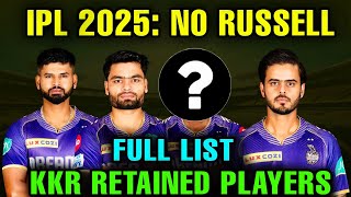 IPL retained players 2025  Kolkata knight riders retained players 2025  Kkr retention 2025 [upl. by Aihsele373]