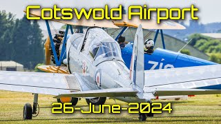 Aircraft action at Cotswold Airport Wednesday 26June2024 Stearman Chipmunks and ZeroAvia Dornier [upl. by Ecirtam]