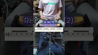 Beginner to Intermediate Drum Lesson  16th Note Rhythms 2 [upl. by Calisa166]