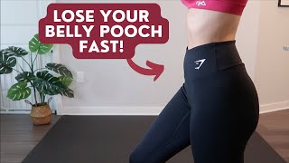 3 minute BELLY POOCH WORKOUT  Lose Lower Belly Fat [upl. by Llejk77]