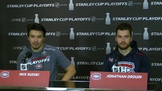 Nick Suzuki Taps Carter Hart On The HeadPress Conference [upl. by Nnylatsyrc883]