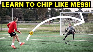 How To Chip The Goalkeeper like Messi  Learn football skills [upl. by Norra]