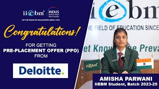 Amisha Parwani  Preplacement offer from Deloitte [upl. by Dorey]