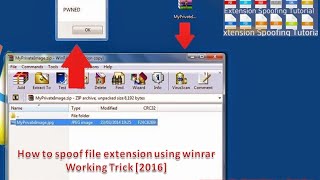 How to spoof file extension using winrar  2016 Working Trick [upl. by Ebeneser]