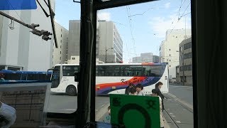 熊本市交通局 B系統 上熊本駅～辛島町 乗り換え電停まで 前面展望 20174 [upl. by Machutte]